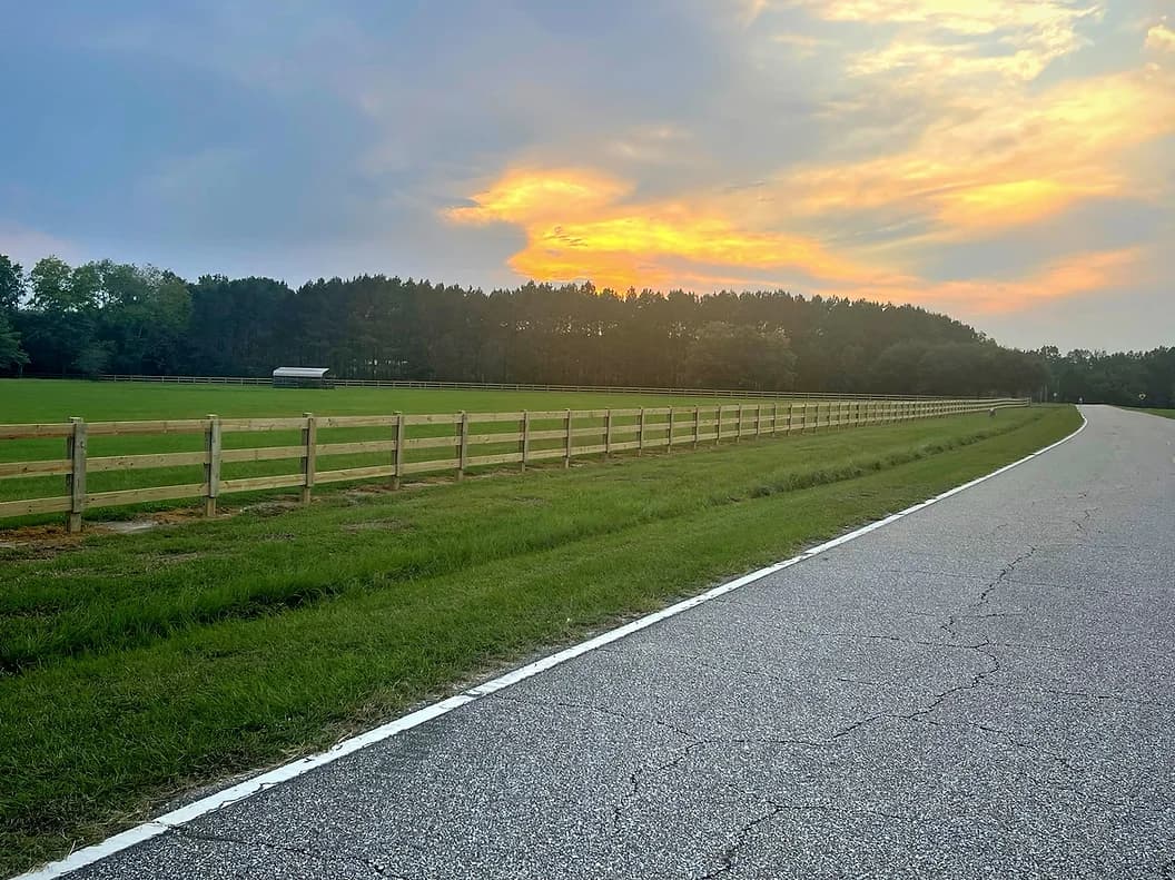 Beautiful wood farm fence in Alabama